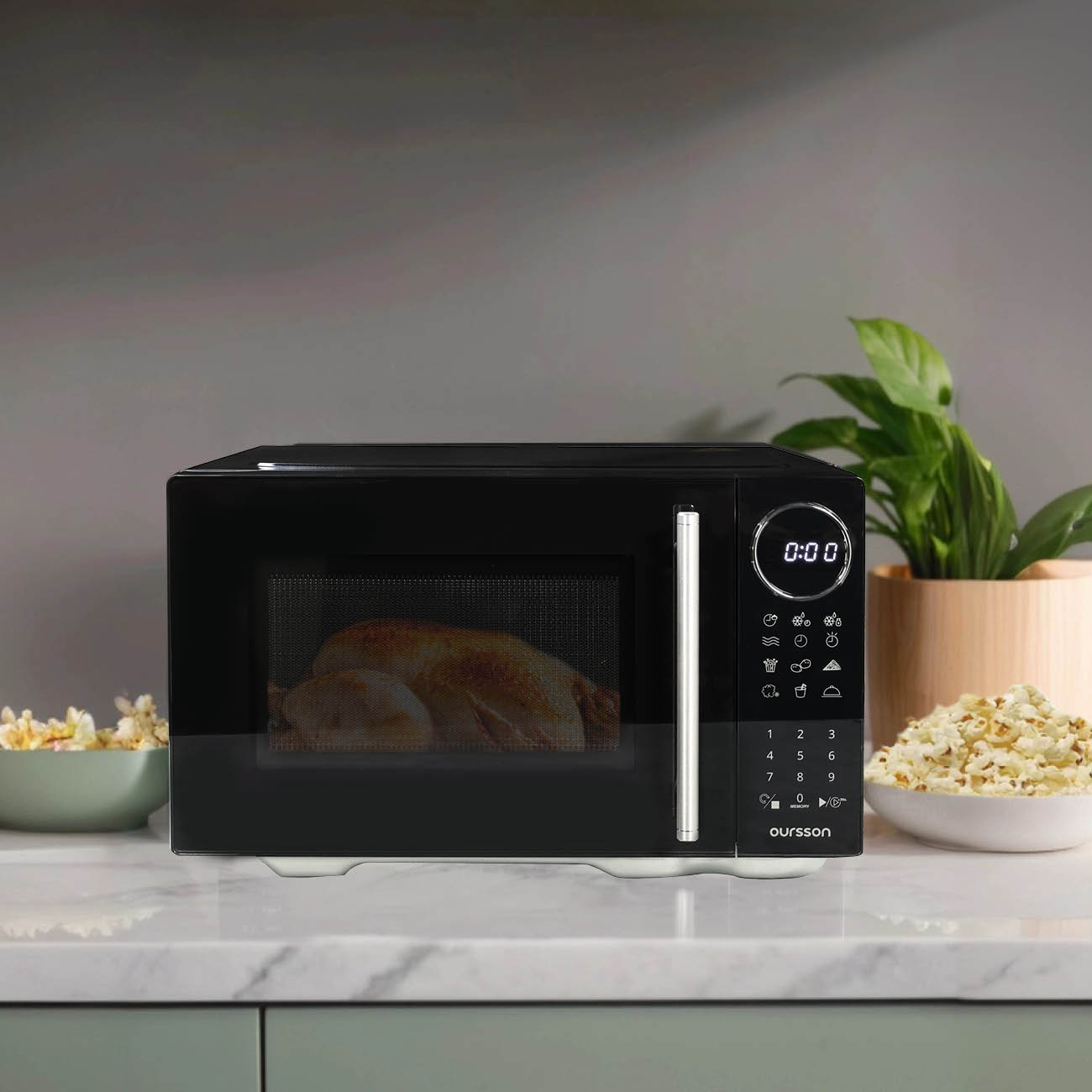 Микроволновая печь (без поворотного стола) Oursson MD2380FDB/BL